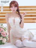 XSサイズあり【ROBE de FLEURS/ローブドフルール】フラワー/ スタッズ/ リボン/ キャミソール/ フレア/ ミニドレス/ キャバドレス[OF08]【一部予約商品/10月上旬発送予定】