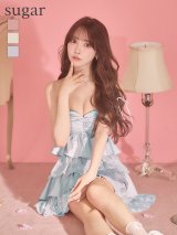 XSサイズあり【ROBE de FLEURS/ローブドフルール】スパンコール/ レース/ ティアード/ フリル/ ミニドレス/ キャバドレス[OF08]