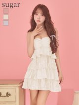 XSサイズあり【ROBE de FLEURS/ローブドフルール】スパンコール/ レース/ ティアード/ フリル/ ミニドレス/ キャバドレス[OF08]