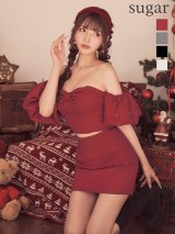 XSサイズあり【ROBE de FLEURS/ローブドフルール】オフショルダー/ ビックリボン/ セットアップ/ タイト/ ミニドレス/ キャバドレス[OF08]