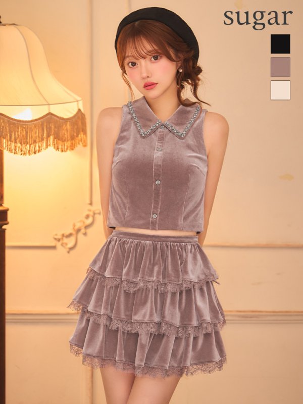 ピンクベージュ　モデル：羽澄まり　身長：158cm　着用サイズ：Sサイズ