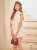 画像4: 【予約商品/9月下旬発送予定】【ここ/関西コレクション着用】XSサイズあり【ROBE de FLEURS/ローブドフルール】リボン/ ホルター/ プリーツシフォン/ セットアップ/ ミニドレス/ キャバドレス[OF08] (4)