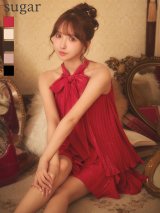 【予約商品/9月下旬発送予定】XSサイズあり【ROBE de FLEURS/ローブドフルール】リボン/ アメスリ/ プリーツシフォン/ セットアップ/ ミニドレス/ キャバドレス[OF08]