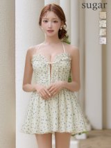 【予約商品/6月上旬発送予定】XSサイズあり【ROBE de FLEURS/ローブドフルール】フラワー/ ホルター/ リボン/ ミニドレス/ キャバドレス[OF08]