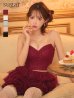 ワインレッド　モデル：りな　身長：160cm　着用サイズ：Sサイズ
