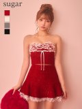 即日発送【ROBE de FLEURS/ローブドフルール】ツイード/ ニット/ リボン/ ベアトップ/ レース/ ストレッチ/ セットアップ/ フレア/ ミニドレス/ キャバドレス[OF08]