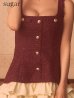 ボルドーxアイボリー　モデル：天海りこ　身長：156cm　着用サイズ：Sサイズ