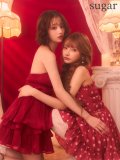 即日発送【ROBE de FLEURS/ローブドフルール】ホルターネック/ ティアード/ 2段フリル/ フレア/ シフォン/ サテン/ フリル/ ミニドレス/ キャバドレス[OF08]