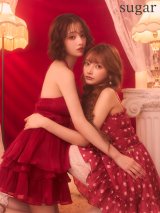 【ROBE de FLEURS/ローブドフルール】ホルターネック/ ティアード/ 2段フリル/ フレア/ シフォン/ サテン/ フリル/ ミニドレス/ キャバドレス[OF08]【一部予約商品/10月上旬発送予定】