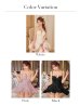 画像34: 【ゆめ/関西コレクション着用】【予約商品/9月上旬発送予定】XSサイズあり【ROBE de FLEURS/ローブドフルール】2WAY/ ラメ/ シフォン/ サイドリボン/ ベア/ キャミ/ フリル/ フレア/ ミニドレス/ キャバドレス[OF08] (34)
