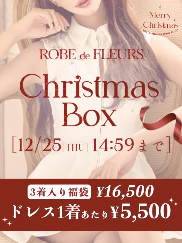 画像1: 【クリスマスボックス】【予約商品/12月25日より順次発送】【1着5,500円】ROBEdeFLEURS ミニドレス３着入りXMAS BOX[OF08]