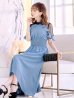 画像4: 【AMORA GRACE / アモーラグレース】 オケージョンドレス/ パーティードレス/ お呼ばれドレス/ オフショル/ テールカット/ レース/ ミモレ丈/ ワンピース/ キャバドレス[OF05]
