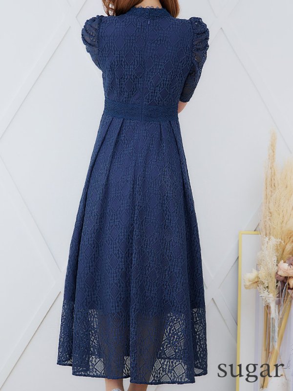 画像18: 【AMORA GRACE / アモーラグレース】 オケージョンドレス/ パーティードレス/ お呼ばれドレス/ 総レース/ パフスリーブ/ 袖あり/ 五分袖/ ミモレ丈/ ワンピース/ キャバドレス[OF05]