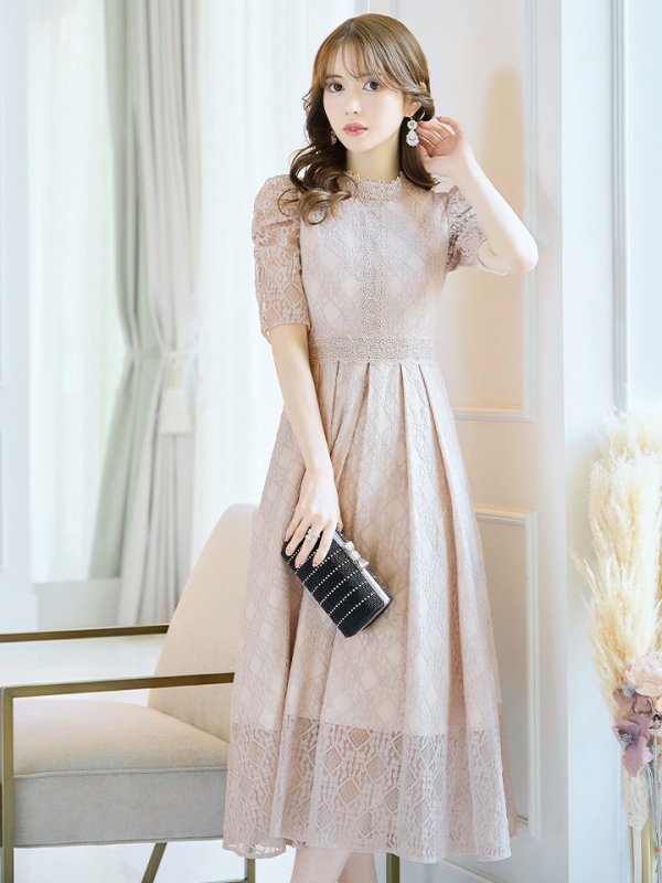 画像21: 【AMORA GRACE / アモーラグレース】 オケージョンドレス/ パーティードレス/ お呼ばれドレス/ 総レース/ パフスリーブ/ 袖あり/ 五分袖/ ミモレ丈/ ワンピース/ キャバドレス[OF05]