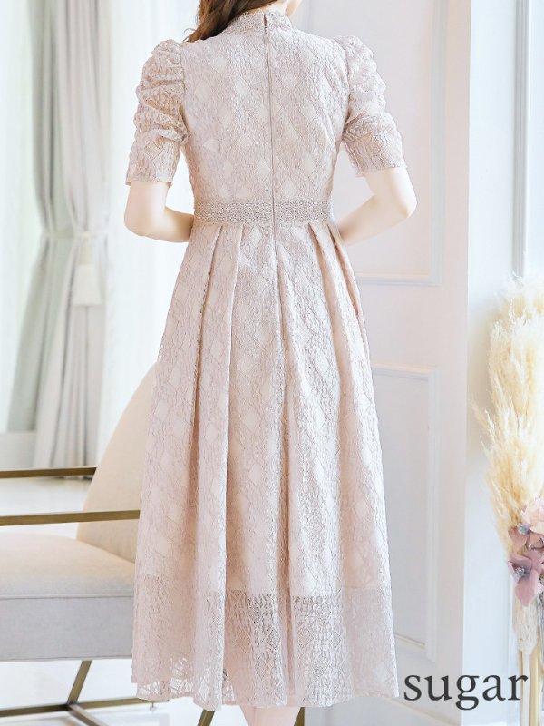 画像27: 【AMORA GRACE / アモーラグレース】 オケージョンドレス/ パーティードレス/ お呼ばれドレス/ 総レース/ パフスリーブ/ 袖あり/ 五分袖/ ミモレ丈/ ワンピース/ キャバドレス[OF05]