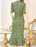 画像45: 【AMORA GRACE / アモーラグレース】 オケージョンドレス/ パーティードレス/ お呼ばれドレス/ 総レース/ パフスリーブ/ 袖あり/ 五分袖/ ミモレ丈/ マーメイド/ ワンピース/ キャバドレス[OF05]