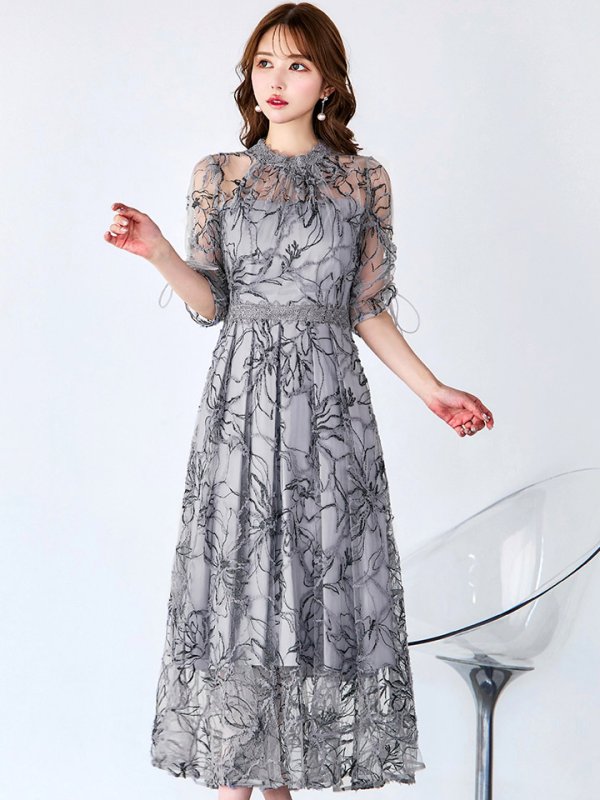 ブルーグレー モデル：ゆめ　身長：160cm　着用サイズ：8号(Sサイズ)