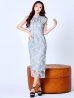 スモーキーブルー　モデル：真優川咲　身長：158cm　着用サイズ：8号(Sサイズ)