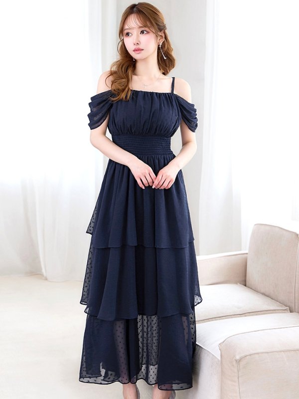 ネイビー　 モデル：ゆめ　身長：160cm　着用サイズ：8号(Sサイズ)