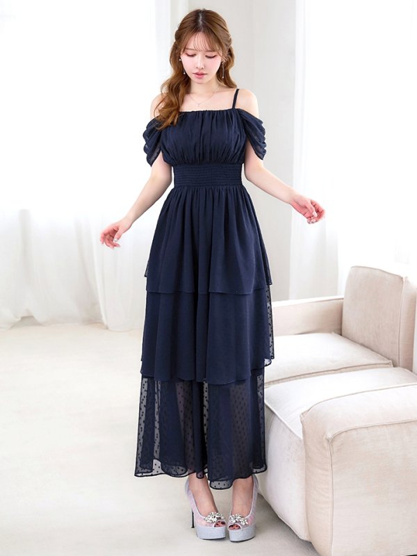 ネイビー　 モデル：ゆめ　身長：160cm　着用サイズ：8号(Sサイズ)