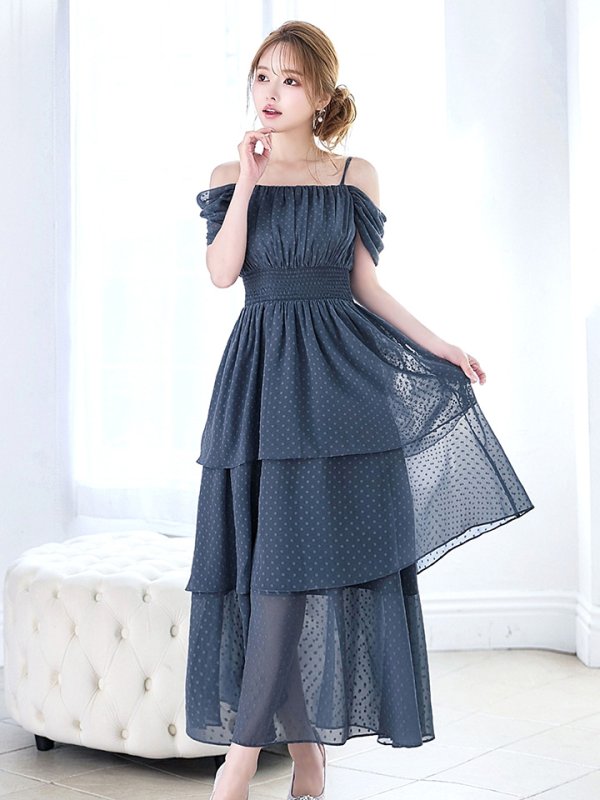 ブルーグレー　 モデル：ゆめ　身長：160cm　着用サイズ：8号(Sサイズ)