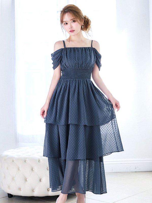 ブルーグレー　 モデル：ゆめ　身長：160cm　着用サイズ：8号(Sサイズ)