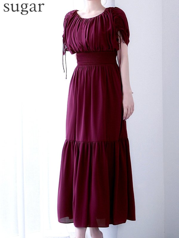 バーガンディ　モデル：ゆめ　身長：160cm　着用サイズ：8号(Sサイズ)