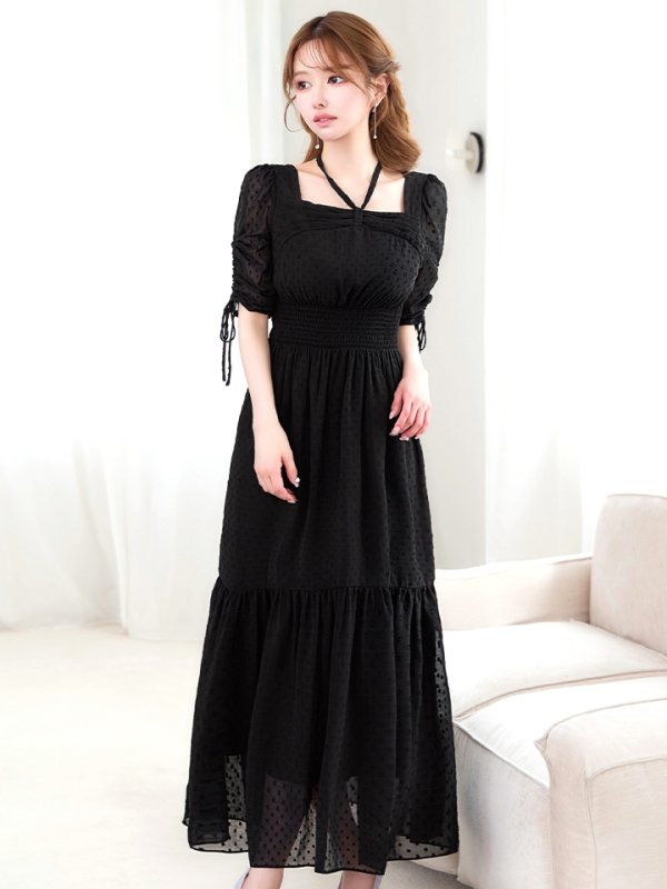 ブラック　モデル：ゆめ　身長：160cm　着用サイズ：8号(Sサイズ)