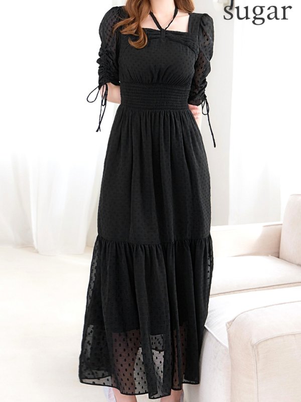 ブラック　モデル：ゆめ　身長：160cm　着用サイズ：8号(Sサイズ)