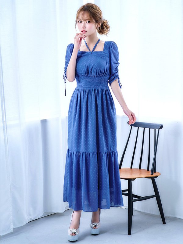 ブルー　モデル：ゆめ　身長：160cm　着用サイズ：8号(Sサイズ)