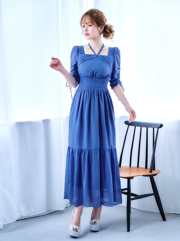 ブルー　モデル：ゆめ　身長：160cm　着用サイズ：8号(Sサイズ)