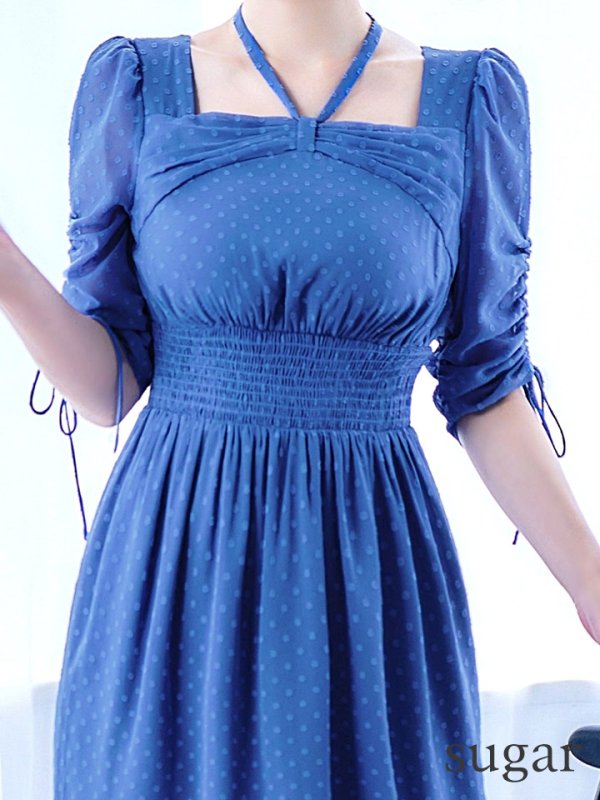 ブルー　モデル：ゆめ　身長：160cm　着用サイズ：8号(Sサイズ)