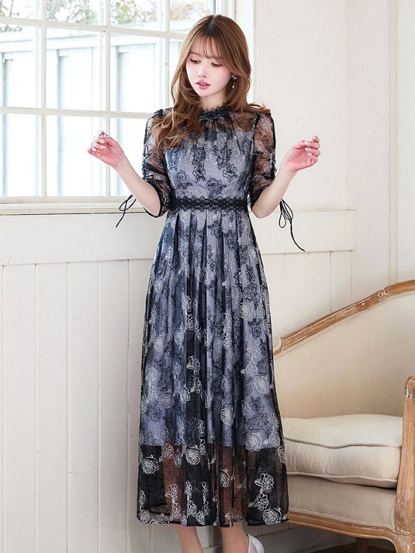 ブラックブルーグレー　モデル：ゆめ　身長：160cm　着用サイズ：8号(Sサイズ)