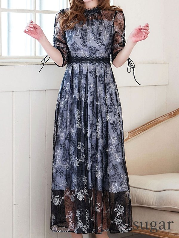 ブラックブルーグレー　モデル：ゆめ　身長：160cm　着用サイズ：8号(Sサイズ)