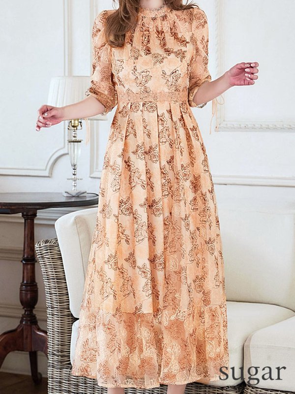 ベージュ　モデル：ゆめ　身長：160cm　着用サイズ：8号(Sサイズ)