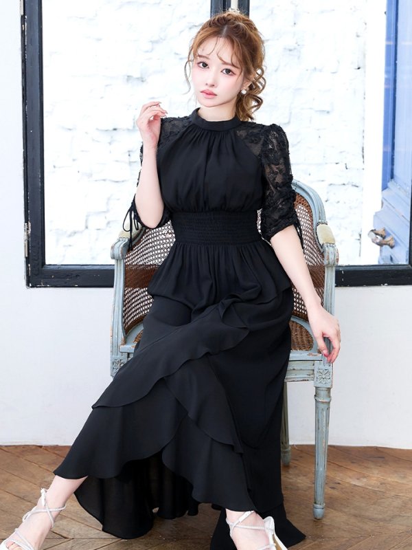 ブラック　モデル：ゆめ　身長：160cm　着用サイズ：8号(Sサイズ)