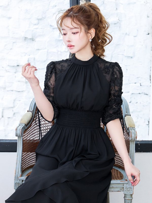 ブラック　モデル：ゆめ　身長：160cm　着用サイズ：8号(Sサイズ)