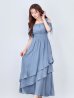 スモーキーブルー　モデル：真優川咲　身長：158cm　着用サイズ：Sサイズ