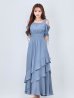 スモーキーブルー　モデル：真優川咲　身長：158cm　着用サイズ：Sサイズ