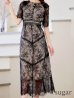 画像17: 【AMORA GRACE / アモーラグレース】 オケージョンドレス/ パーティードレス/ お呼ばれドレス/ パール/ 総レース/ 袖あり/ 七分袖/ ミモレ丈/ ワンピース/ キャバドレス[OF05]