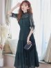 画像24: 【AMORA GRACE / アモーラグレース】 オケージョンドレス/ パーティードレス/ お呼ばれドレス/ ハイネック/ レース/ 袖あり/ Aライン/ ミモレ丈/ ワンピース/ キャバドレス[OF05]
