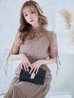 画像5: 【AMORA GRACE / アモーラグレース】 オケージョンドレス/ パーティードレス/ お呼ばれドレス/ ハイネック/ レース/ 袖あり/ Aライン/ ミモレ丈/ ワンピース/ キャバドレス[OF05]