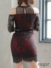 画像4: 訳あり商品☆ベルトなし☆【ROBE de FLEURS Glossy/ローブ・ド・フルール グロッシー】立体フラワーレース/ ホルターネック/ タイト/ ミニドレス/ キャバドレス[OF2]