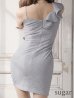 画像12: 【ROBE de FLEURS Glossy/ローブ・ド・フルール グロッシー】チュール切替/ アシンメトリー/ タイト/ キャバドレス[OF2]