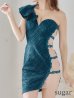 画像8: sugar限定コラボドレス☆【XSサイズあり】【ROBE de FLEURS Glossy/ローブ・ド・フルール グロッシー】サイドチュール切替/ ストレッチ/ フリル/ ワンショル/ タイト/ ミニドレス/ キャバドレス[OF2]