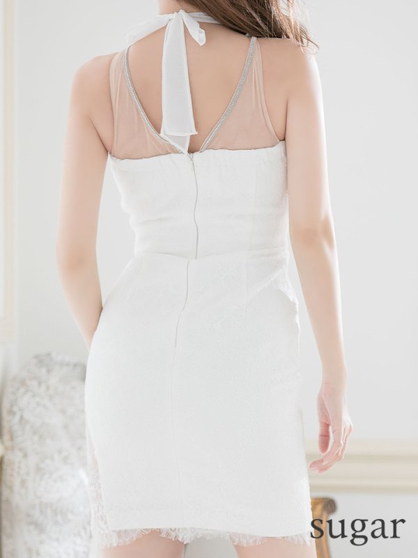 画像9: 【XSサイズあり】【Glossy/グロッシー】バストクロスジップ/ ZIP 片サイドレース切替/ タイト/ ミニドレス/ キャバドレス【OF08】