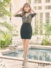 画像10: 【XS-Lサイズあり】【ROBE de FLEURS Glossy/ローブ・ド・フルール グロッシー】刺繍レース/ ビジュー/ タイト/ ミニドレス/ キャバドレス[OF2]