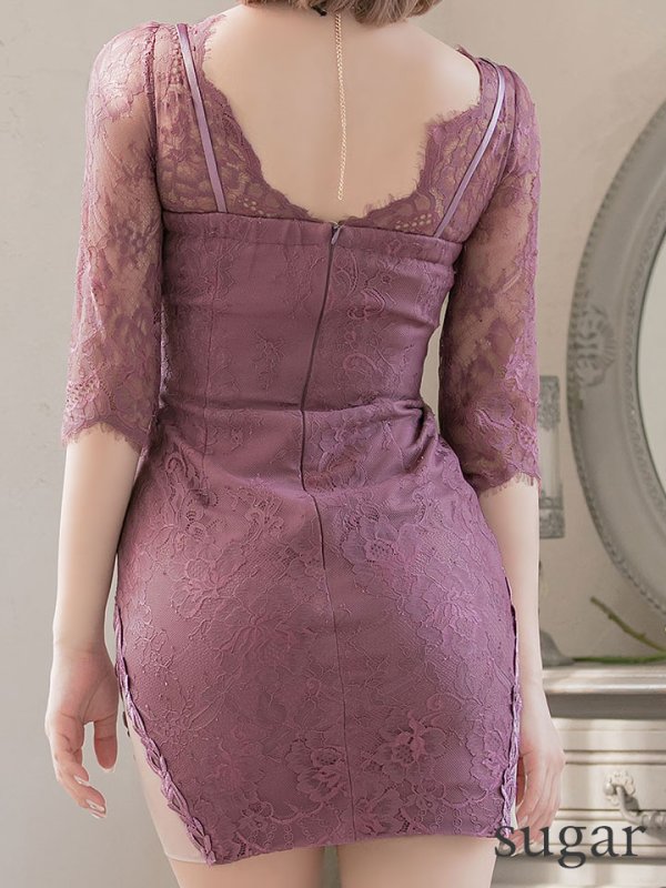 画像10: 【XS-Lサイズあり】【Glossy/グロッシー】刺繍レース/ ビジュー/ タイト/ ミニドレス/ キャバドレス【OF08】