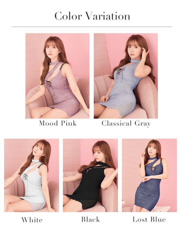 画像19: sugarオリジナルカラーあり☆XSサイズあり【Glossy/グロッシー】チョーカー/ レース/ ワンショル/ タイト/ ミニドレス/ キャバドレス【OF08】