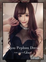 【ROBE de FLEURS Glossy/ローブ・ド・フルール グロッシー】ビジュー/ レース/ ペプラム/タイト/ ミニドレス/ キャバドレス[OF2]